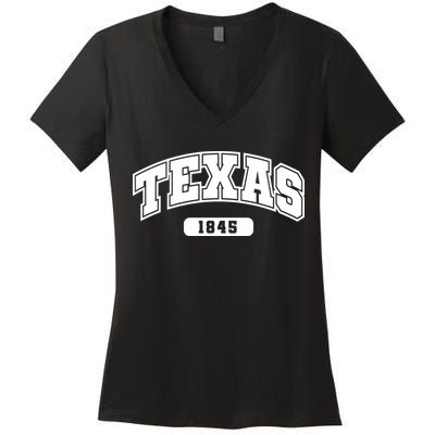 Texas Collegiate Style 1845 Women's V-Neck T-Shirt