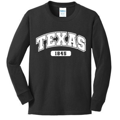 Texas Collegiate Style 1845 Kids Long Sleeve Shirt