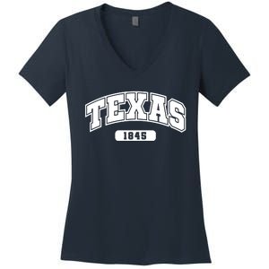 Texas Collegiate Style 1845 Women's V-Neck T-Shirt