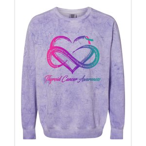 Thyroid Cancer Survivor Support Thyroid Cancer Warrior Colorblast Crewneck Sweatshirt