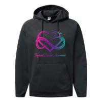 Thyroid Cancer Survivor Support Thyroid Cancer Warrior Performance Fleece Hoodie