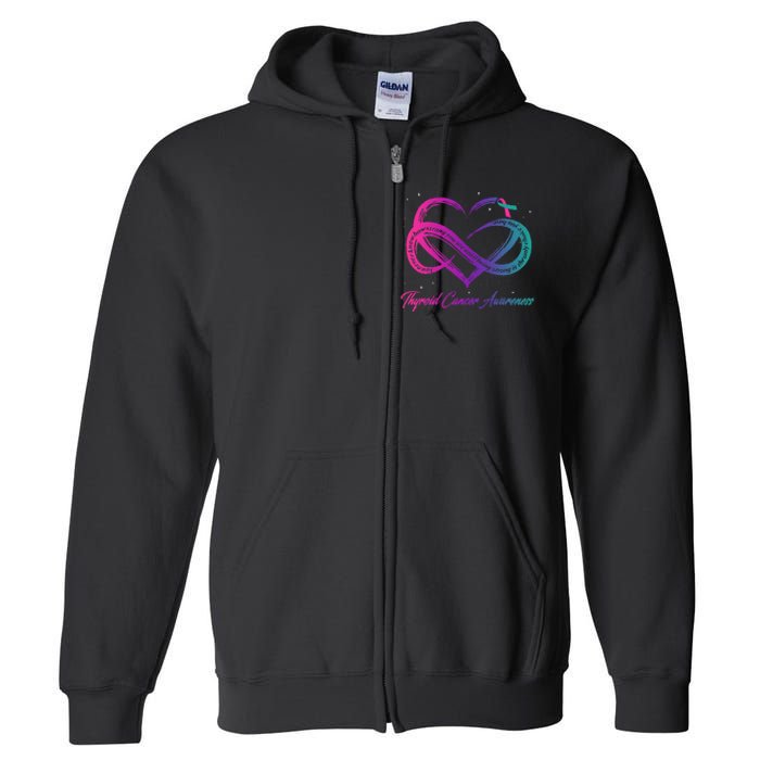 Thyroid Cancer Survivor Support Thyroid Cancer Warrior Full Zip Hoodie