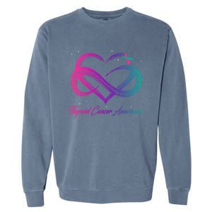 Thyroid Cancer Survivor Support Thyroid Cancer Warrior Garment-Dyed Sweatshirt