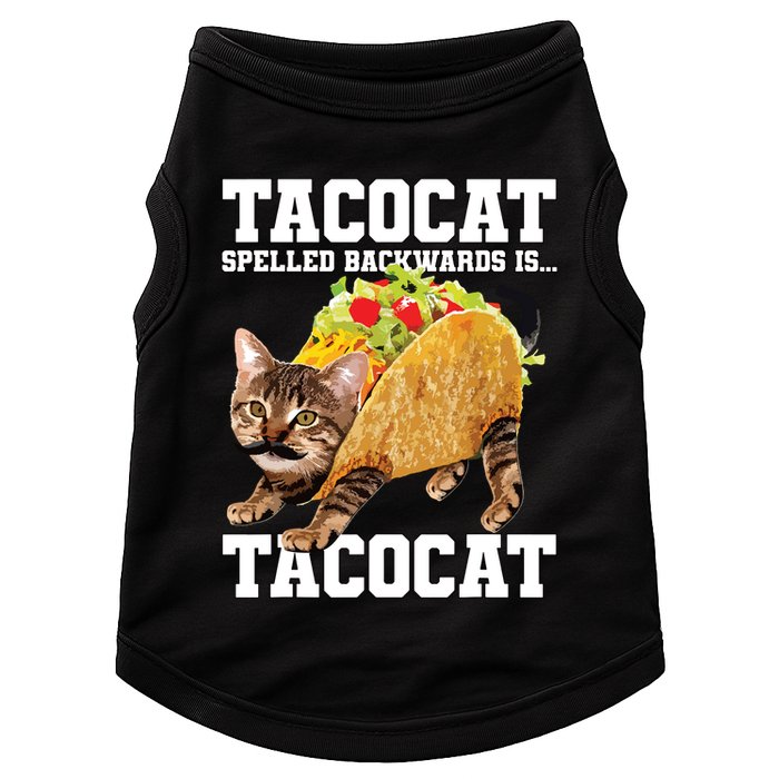 Taco Cat Spelled Backwards Is Tacocat Meme Silly Cat Lover Doggie Tank