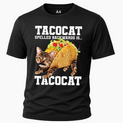 Taco Cat Spelled Backwards Is Tacocat Meme Silly Cat Lover Performance Shirt