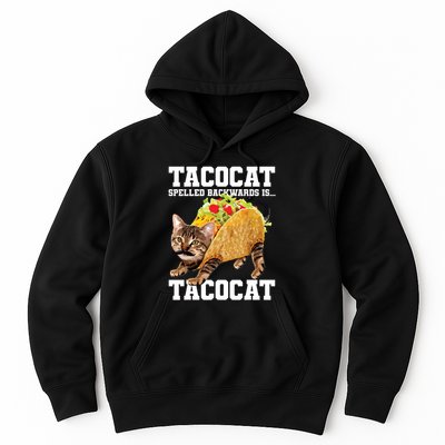 Taco Cat Spelled Backwards Is Tacocat Meme Silly Cat Lover Hoodie