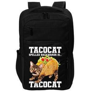 Taco Cat Spelled Backwards Is Tacocat Meme Silly Cat Lover Impact Tech Backpack