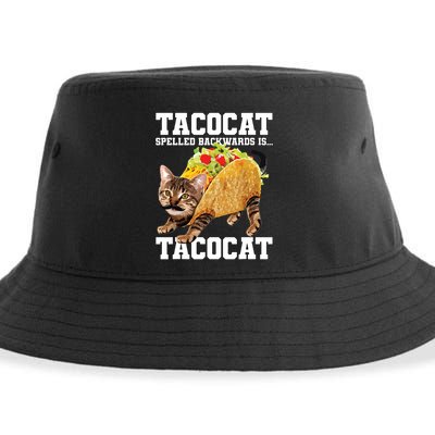 Taco Cat Spelled Backwards Is Tacocat Meme Silly Cat Lover Sustainable Bucket Hat