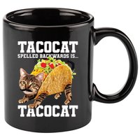 Taco Cat Spelled Backwards Is Tacocat Meme Silly Cat Lover 11oz C Handle Ceramic Mug
