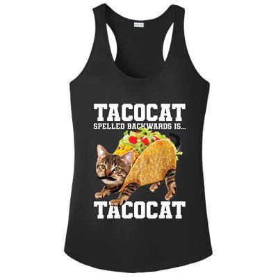 Taco Cat Spelled Backwards Is Tacocat Meme Silly Cat Lover Ladies PosiCharge Competitor Racerback Tank
