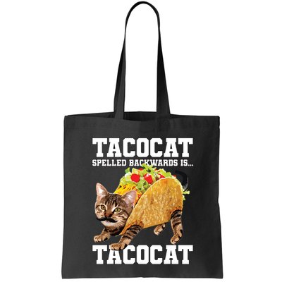 Taco Cat Spelled Backwards Is Tacocat Meme Silly Cat Lover Bag