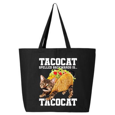 Taco Cat Spelled Backwards Is Tacocat Meme Silly Cat Lover 25L Jumbo Tote