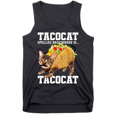 Taco Cat Spelled Backwards Is Tacocat Meme Silly Cat Lover Tank Top