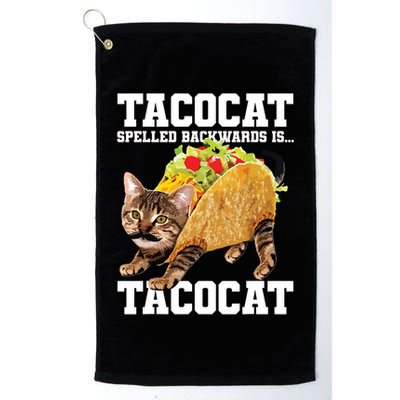 Taco Cat Spelled Backwards Is Tacocat Meme Silly Cat Lover Golf Towel