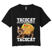 Taco Cat Spelled Backwards Is Tacocat Meme Silly Cat Lover Crop Top