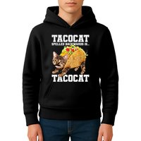 Taco Cat Spelled Backwards Is Tacocat Meme Silly Cat Lover Kids Hoodie