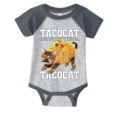 Taco Cat Spelled Backwards Is Tacocat Meme Silly Cat Lover Infant Baby Jersey Bodysuit
