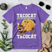 Taco Cat Spelled Backwards Is Tacocat Meme Silly Cat Lover Premium T-Shirt