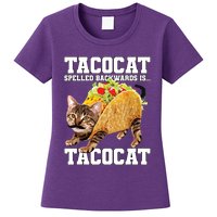 Taco Cat Spelled Backwards Is Tacocat Meme Silly Cat Lover Womens T-Shirt