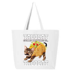 Taco Cat Spelled Backwards Is Tacocat Meme Silly Cat Lover 25L Jumbo Tote