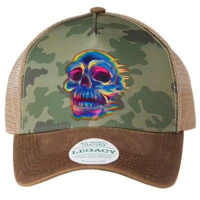 Trippy Colorful Skull Legacy Tie Dye Trucker Hat