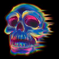 Trippy Colorful Skull 7-Panel Snapback Hat