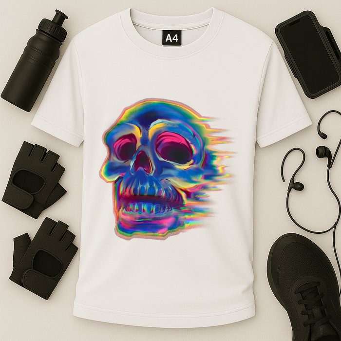 Trippy Colorful Skull Performance Shirt