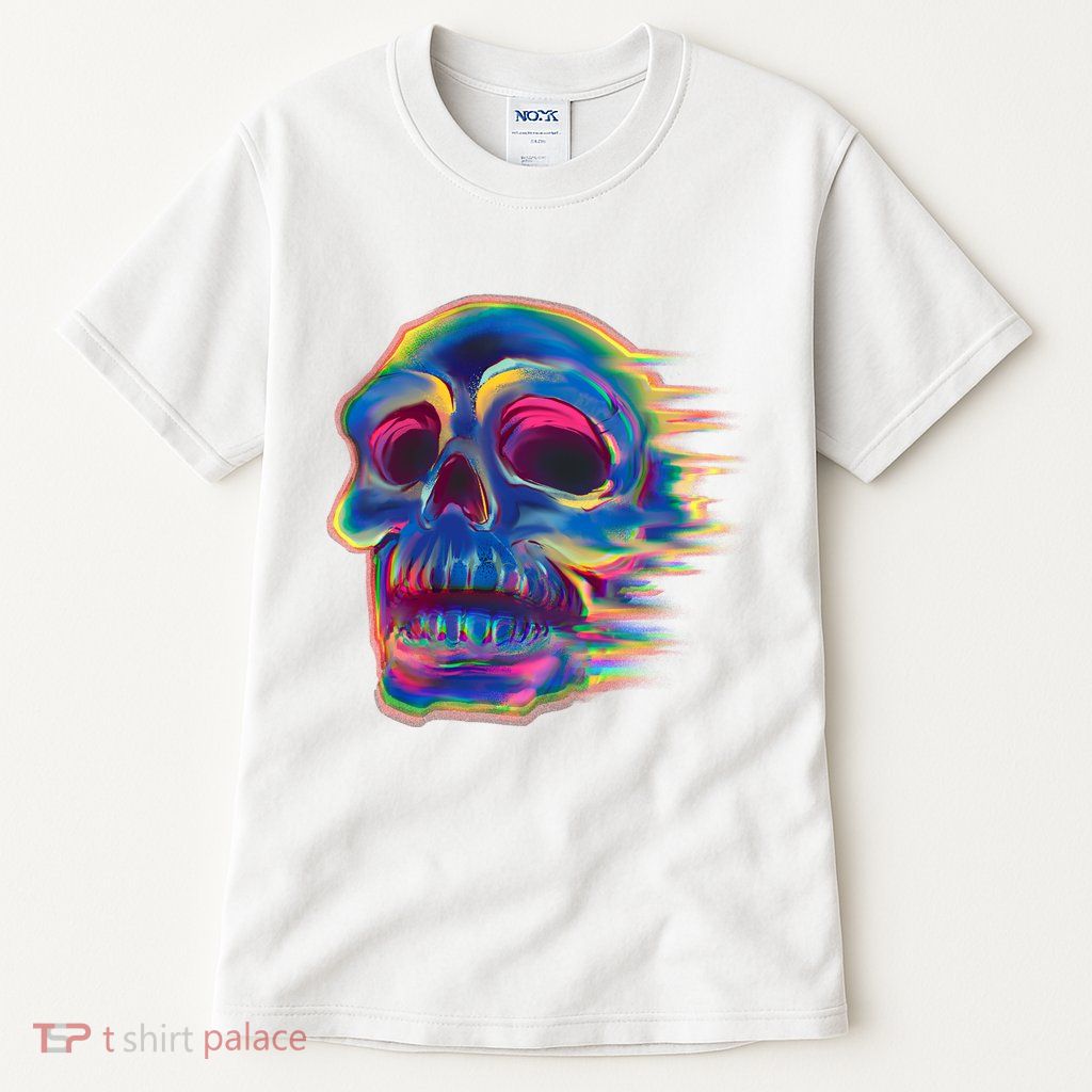 Trippy Colorful Skull Tall T-Shirt