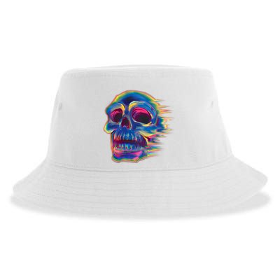 Trippy Colorful Skull Sustainable Bucket Hat