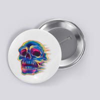 Trippy Colorful Skull Button