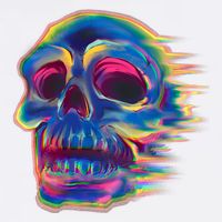 Trippy Colorful Skull Button