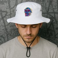 Trippy Colorful Skull Bucket Hat