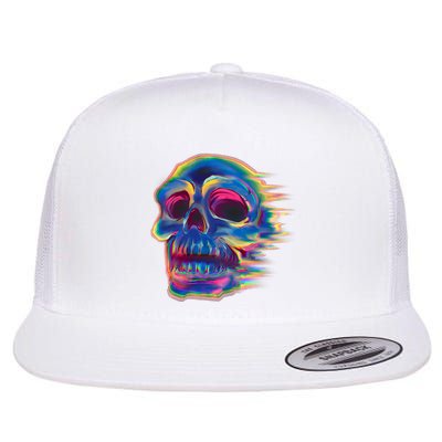 Trippy Colorful Skull Flatbill Hat