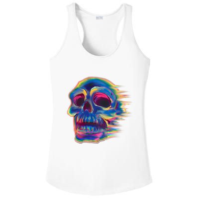 Trippy Colorful Skull Ladies PosiCharge Competitor Racerback Tank