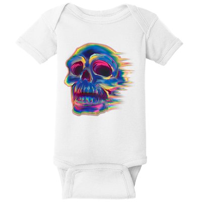 Trippy Colorful Skull Baby Bodysuit