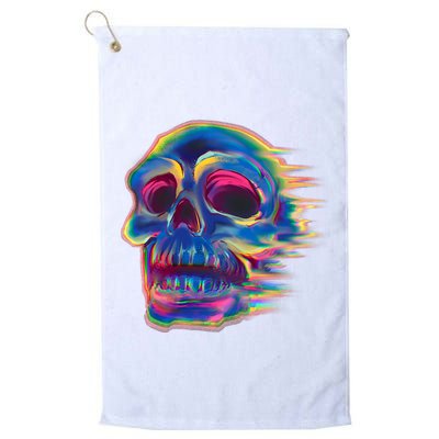 Trippy Colorful Skull Golf Towel