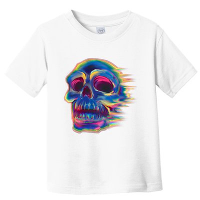 Trippy Colorful Skull Toddler T-Shirt