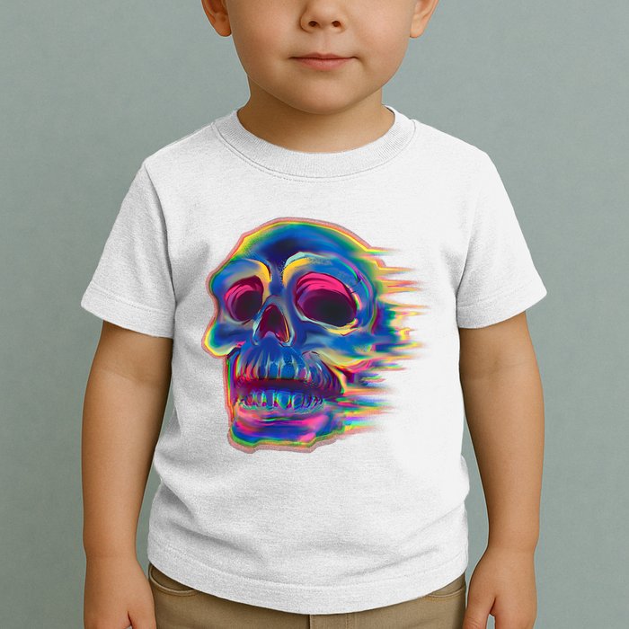 Trippy Colorful Skull Toddler T-Shirt