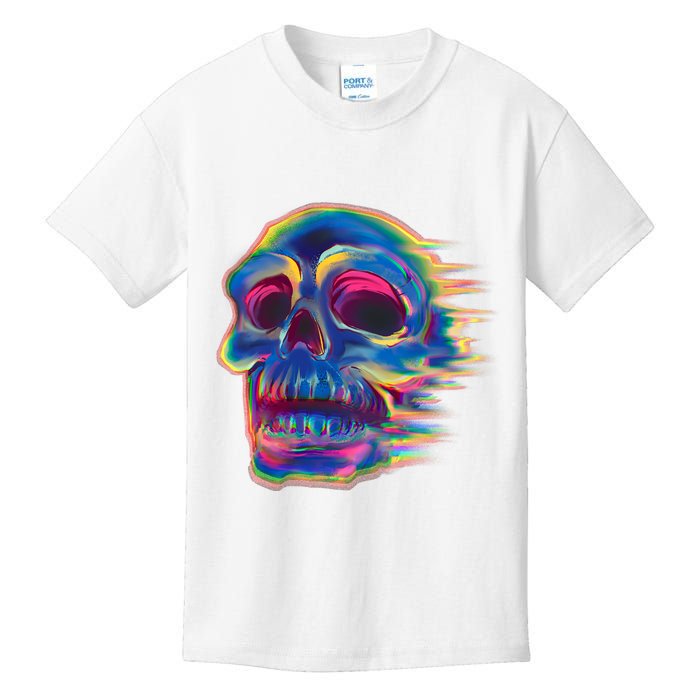 Trippy Colorful Skull Kids T-Shirt