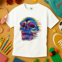 Trippy Colorful Skull Kids T-Shirt