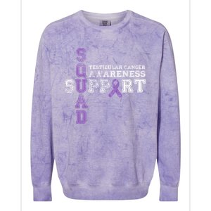 Testicular Cancer Support Squad Purple Ribbon Cool Gift Colorblast Crewneck Sweatshirt