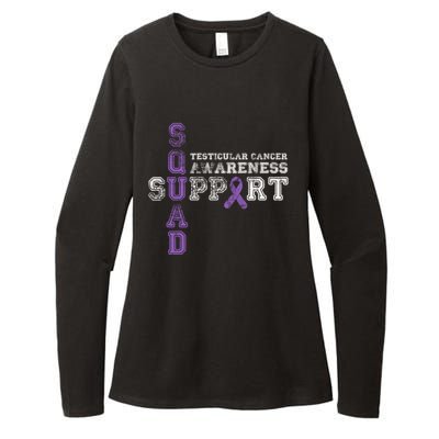 Testicular Cancer Support Squad Purple Ribbon Cool Gift Womens CVC Long Sleeve Shirt