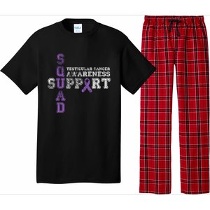 Testicular Cancer Support Squad Purple Ribbon Cool Gift Pajama Set