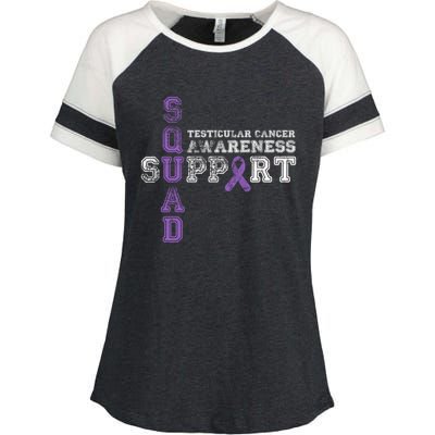 Testicular Cancer Support Squad Purple Ribbon Cool Gift Enza Ladies Jersey Colorblock Tee