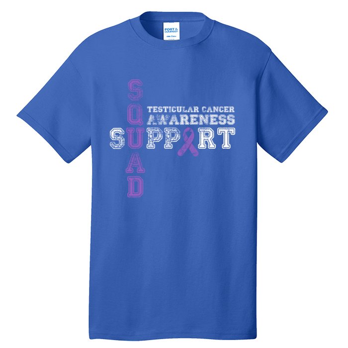 Testicular Cancer Support Squad Purple Ribbon Cool Gift Tall T-Shirt