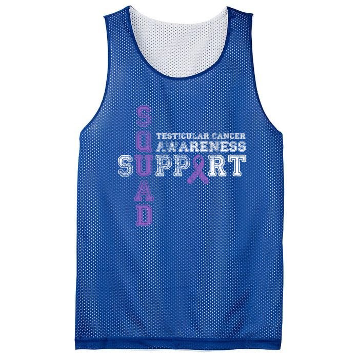 Testicular Cancer Support Squad Purple Ribbon Cool Gift Mesh Reversible Basketball Jersey Tank