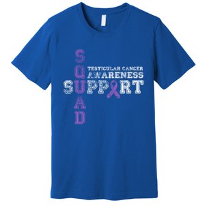 Testicular Cancer Support Squad Purple Ribbon Cool Gift Premium T-Shirt