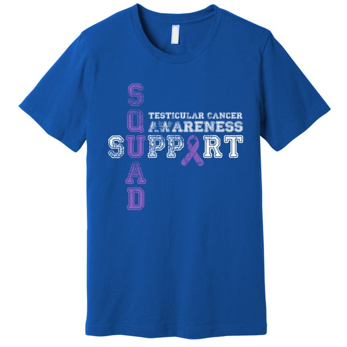 Testicular Cancer Support Squad Purple Ribbon Cool Gift Premium T-Shirt