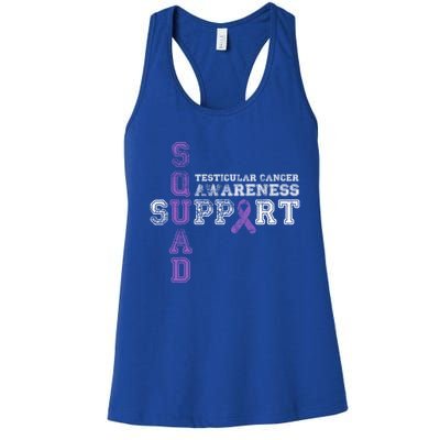 Testicular Cancer Support Squad Purple Ribbon Cool Gift Women's Racerback Tank