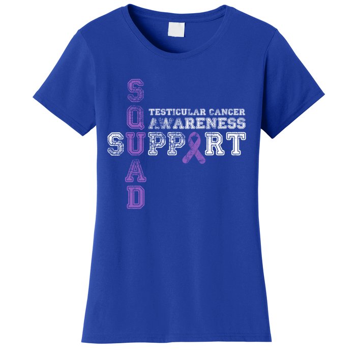 Testicular Cancer Support Squad Purple Ribbon Cool Gift Women's T-Shirt